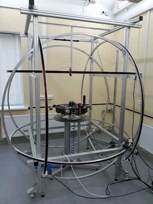 Helmholtz coil system to calibrate magnetometers. Source: Dragonfly Aerospace