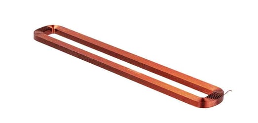 Een perfect gewikkelde orthocyclisch luchtspoel met een vulfactor van ongeveer 75%. Fabrikant: KUK Group